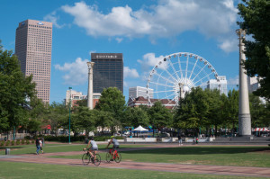 View of downtown Atlanta from Centennial Olympic Park